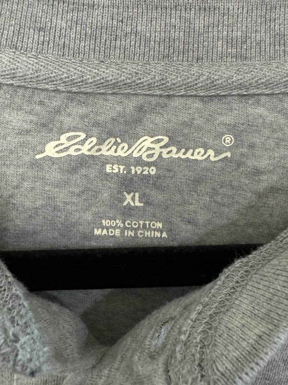 Eddie Bauer Gray Heather Short Sleeve Cotton Henley Tee | Size XL - Picture 2 of 3